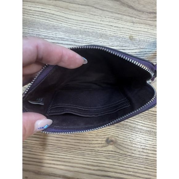 Coach Purple Grape Top Zip Wallet Bag Wristlet - Picture 3 of 6